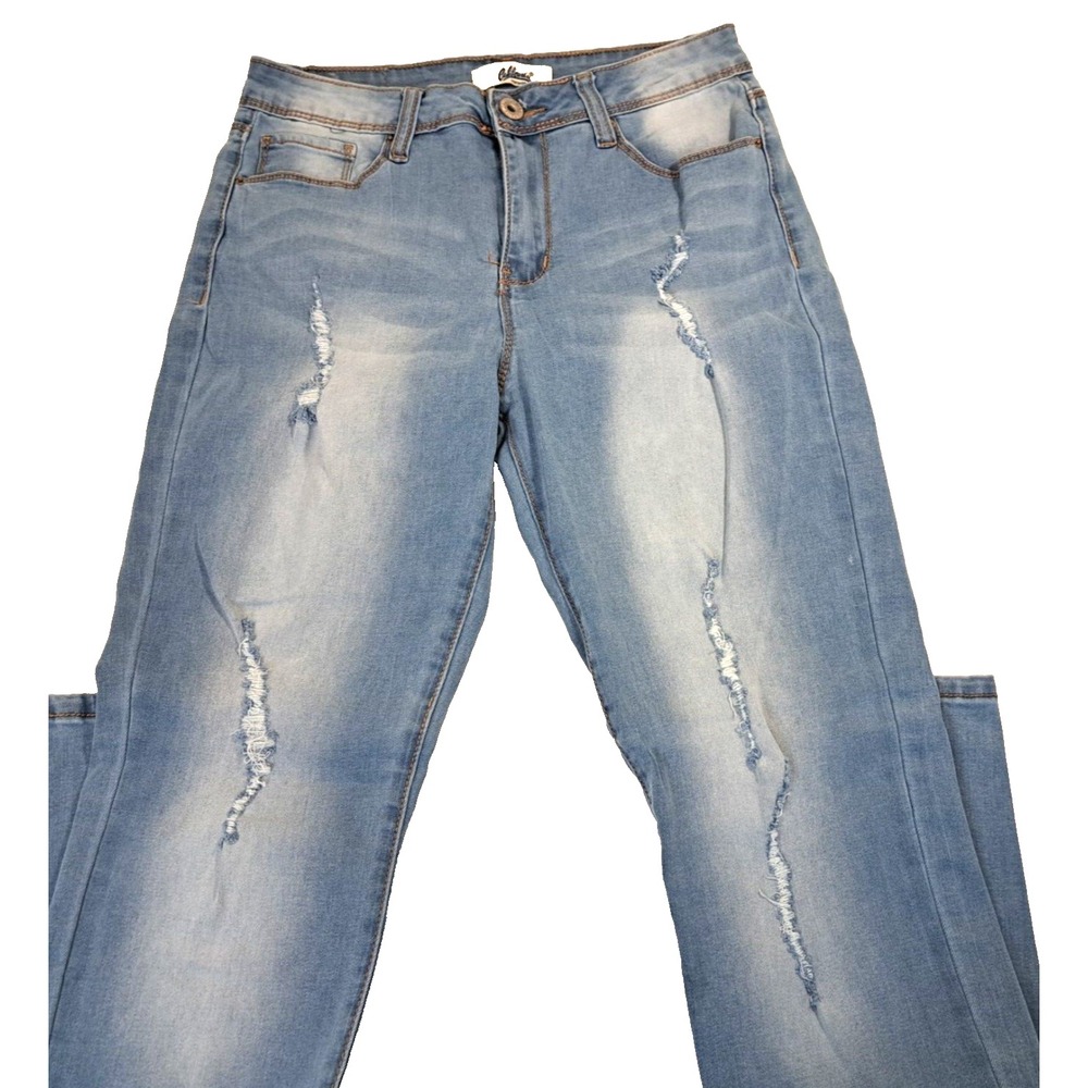 California Vintage‎ Jeans Womens 9  27x29 Distressed High Rise Skinny Light Wash